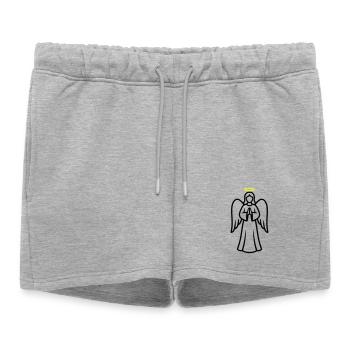 ange-ange-aile-silhouette-simple-1 - Short de survêtement femme premium - gris chiné - Devant - AI Model Female 172 light (172cm)