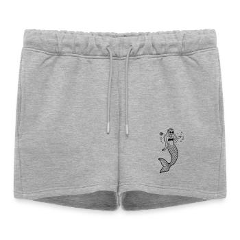 sirène - Short de survêtement femme premium - gris chiné - Devant - AI Model Female 172 light (172cm)