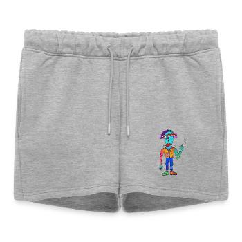 Colorful cubist creature with cigarette - Women’s Premium Organic Sweatshorts - heather grey - Front - AI Model Female 172 light (172cm)