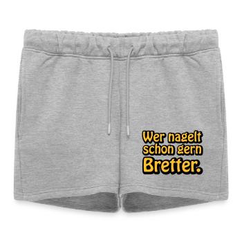 Wer nagelt schon gern Bretter | ficken | poppen - Short de survêtement femme premium - gris chiné - Devant - AI Model Female 172 light (172cm)