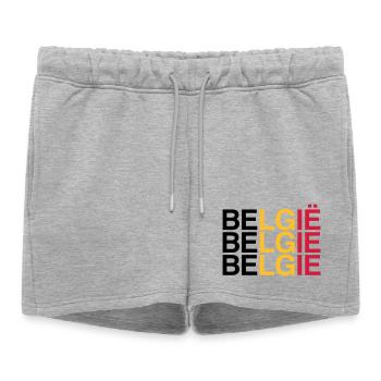 BELGIE Drapeau Belge - Belgique - Belgique 2024 - Short de survêtement femme premium - gris chiné - Devant - AI Model Female 172 light (172cm)