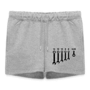 Outils bière bouteille ouvre-porte clé moto - Short de survêtement femme premium - gris chiné - Devant - AI Model Female 172 light (172cm)