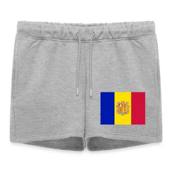 Autocollant drapeau d'Andorre Fahne von Andorra - Short de survêtement femme premium - gris chiné - Devant - AI Model Female 172 light (172cm)