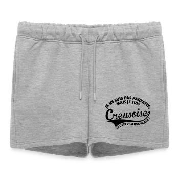 Parfaite Creusoise - Short de survêtement femme premium - gris chiné - Devant - AI Model Female 172 light (172cm)
