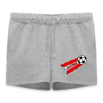Football Fans Austria - Women’s Premium Organic Sweatshorts - heather grey - Front - AI Model Female 172 light (172cm)