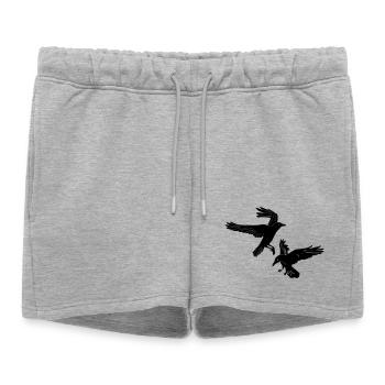 Deux radeaux Hugin et Munin - Short de survêtement femme premium - gris chiné - Devant - AI Model Female 172 light (172cm)