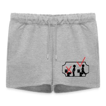 Autocollant TOILETTE - Short de survêtement femme premium - gris chiné - Devant - AI Model Female 172 light (172cm)