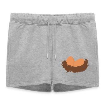 Oeufs Nid Oeufs Pâques - Short de survêtement femme premium - gris chiné - Devant - AI Model Female 172 light (172cm)