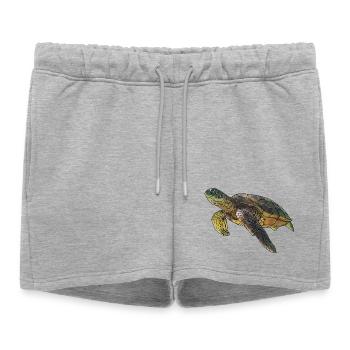 Tortue de mer verte réaliste - Short de survêtement femme premium - gris chiné - Devant - AI Model Female 172 light (172cm)