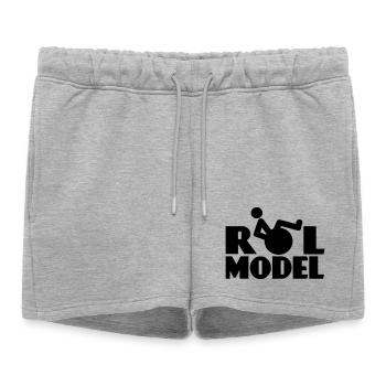 Every wheelchair user is a role model * - Women’s Premium Organic Sweatshorts - heather grey - Front - AI Model Female 172 light (172cm)