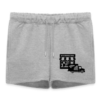 Atelier de protection solaire avec livraison par camion - Short de survêtement femme premium - gris chiné - Devant - AI Model Female 172 light (172cm)