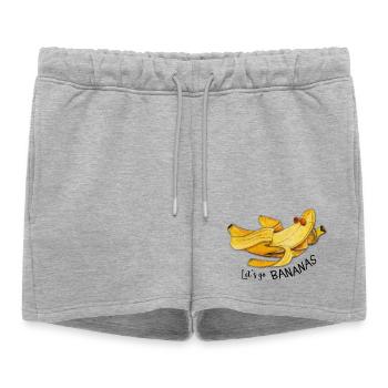 Let's go Bananas Watercolor Funny Quote - Women’s Premium Organic Sweatshorts - heather grey - Front - AI Model Female 172 light (172cm)