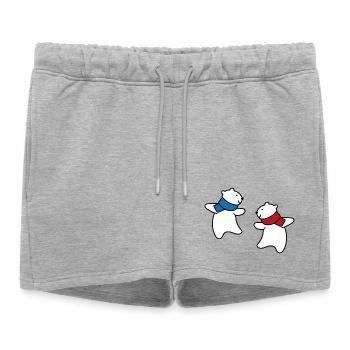 Ours polaires - Short de survêtement femme premium - gris chiné - Devant - AI Model Female 172 light (172cm)