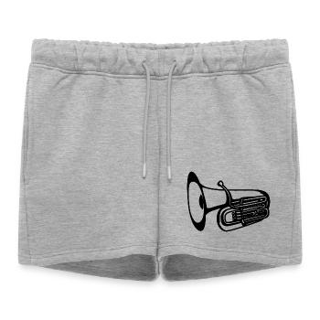 Dessin de tuba - Short de survêtement femme premium - gris chiné - Devant - AI Model Female 172 light (172cm)