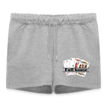 Full house banner - Women’s Premium Organic Sweatshorts - heather grey - Front - AI Model Female 172 light (172cm)
