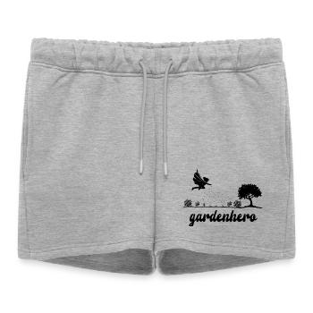 Héros du jardin - Héroïne du jardin - Short de survêtement femme premium - gris chiné - Devant - AI Model Female 172 light (172cm)