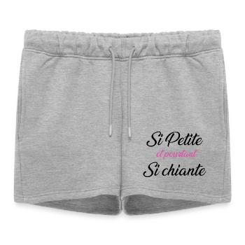 si petite et pourtant si chiante - Short de survêtement femme premium - gris chiné - Devant - AI Model Female 172 light (172cm)