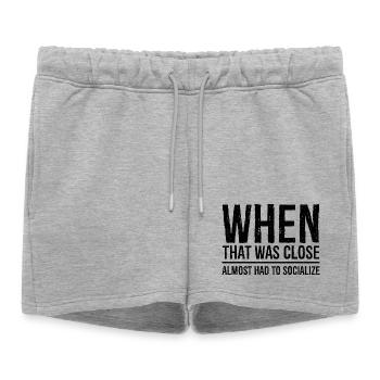 when that was close funny shirt - Short de survêtement femme premium - gris chiné - Devant - AI Model Female 172 light (172cm)