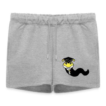 Caterpillar High School Graduation Passed College Worm - Women’s Premium Organic Sweatshorts - heather grey - Front - AI Model Female 172 light (172cm)