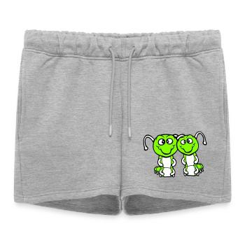 2 caterpillars cute two friends dear couple in love - Women’s Premium Organic Sweatshorts - heather grey - Front - AI Model Female 172 light (172cm)