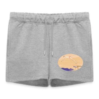 Nager - Short de survêtement femme premium - gris chiné - Devant - AI Model Female 172 light (172cm)