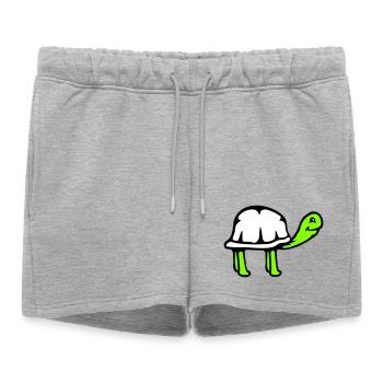 Tortue long cou souriant heureux drôle - Short de survêtement femme premium - gris chiné - Devant - AI Model Female 172 light (172cm)
