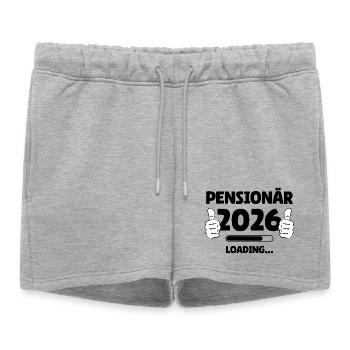 Pensioner 2026 Pouce vers le haut Design - Short de survêtement femme premium - gris chiné - Devant - AI Model Female 172 light (172cm)