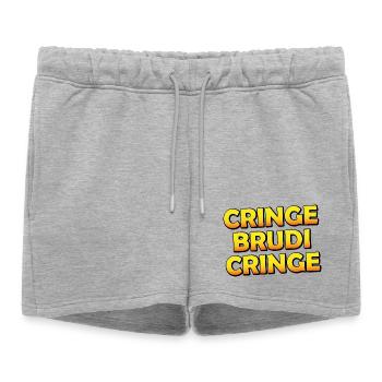 Cring, Brudi - Short de survêtement femme premium - gris chiné - Devant - AI Model Female 172 light (172cm)