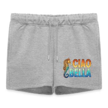 Ciao Bella - Short de survêtement femme premium - gris chiné - Devant - AI Model Female 172 light (172cm)
