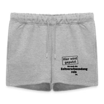 Cleaning is a waste of time - Women’s Premium Organic Sweatshorts - heather grey - Front - AI Model Female 172 light (172cm)