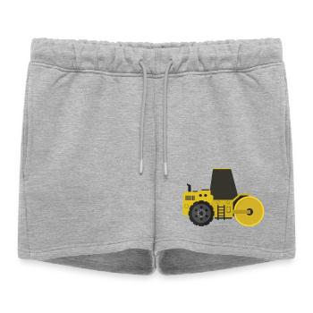 Road roller - Women’s Premium Organic Sweatshorts - heather grey - Front - AI Model Female 172 light (172cm)