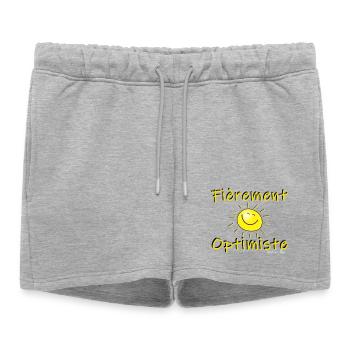 Fièrement Optimiste - Short de survêtement femme premium - gris chiné - Devant - AI Model Female 172 light (172cm)