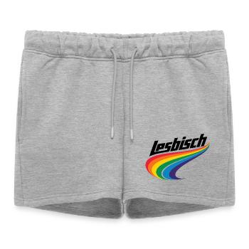 Fierté arc-en-ciel lesbienne LGBTQ CSD L’amour est amour - Short de survêtement femme premium - gris chiné - Devant - AI Model Female 172 light (172cm)