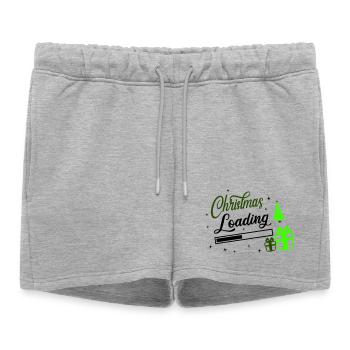 Christmas Loading - Women’s Premium Organic Sweatshorts - heather grey - Front - AI Model Female 172 light (172cm)
