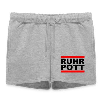 Ruhrpott - Ça hat wat mittn Herz zu tun - Short de survêtement femme premium - gris chiné - Devant - AI Model Female 172 light (172cm)