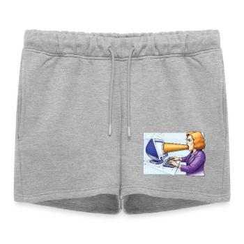 COMPUTER ADDICT WOMAN - geek & scifi - Short de survêtement femme premium - gris chiné - Devant - AI Model Female 172 light (172cm)