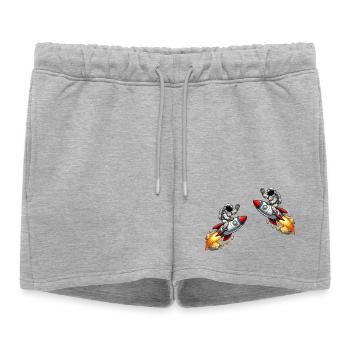 Aventure de la fusée astronaute - Short de survêtement femme premium - gris chiné - Devant - AI Model Female 172 light (172cm)