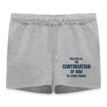 La politique comme continuation de la guerre - Short de survêtement femme premium - gris chiné - Devant - AI Model Female 172 light (172cm)