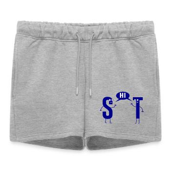 Merde merde sarcasme Jeu de mots S et T - Short de survêtement femme premium - gris chiné - Devant - AI Model Female 172 light (172cm)