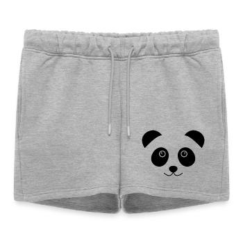 Visage de panda - Short de survêtement femme premium - gris chiné - Devant - AI Model Female 172 light (172cm)