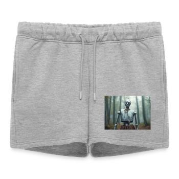 The Tin Man, A Metal Body Longs for Heart - Women’s Premium Organic Sweatshorts - heather grey - Front - AI Model Female 172 light (172cm)