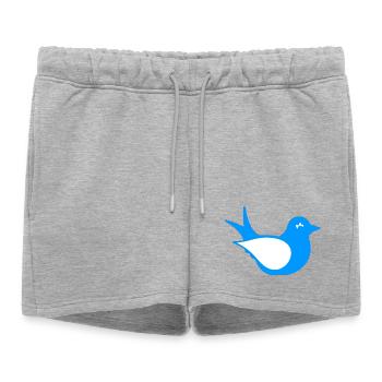 Silhouette de l’Oiseau Bleu - Short de survêtement femme premium - gris chiné - Devant - AI Model Female 172 light (172cm)