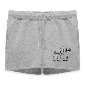 Enfoncement positif - Short de survêtement femme premium - gris chiné - Devant - AI Model Female 172 light (172cm)