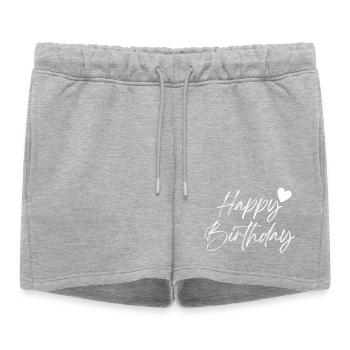 Bon anniversaire - Short de survêtement femme premium - gris chiné - Devant - AI Model Female 172 light (172cm)