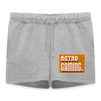Pixel Art rétro gaming - Short de survêtement femme premium - gris chiné - Devant - AI Model Female 172 light (172cm)