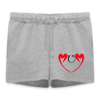 Bonne fête Maman cœur rouge amour mères  Mum - Short de survêtement femme premium - gris chiné - Devant - AI Model Female 172 light (172cm)