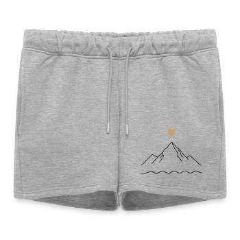 Mountain Love - Women’s Premium Organic Sweatshorts - heather grey - Front - AI Model Female 172 light (172cm)