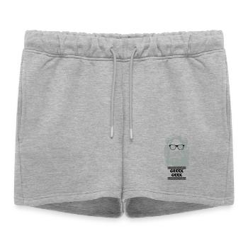 Greek Geek - Short de survêtement femme premium - gris chiné - Devant - AI Model Female 172 light (172cm)