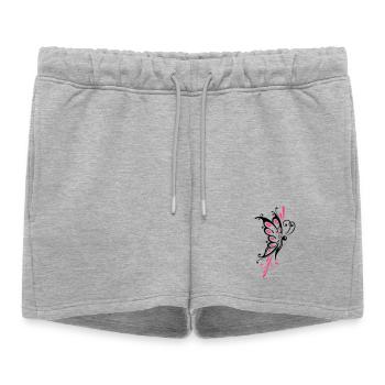 Papillon filigrané, ailes, tatouage tribal - Short de survêtement femme premium - gris chiné - Devant - AI Model Female 172 light (172cm)