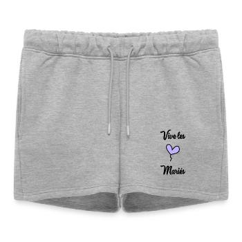 FUTURE MARIEE. EVJF. MARIEE. TEAM. TEAM MARIEE - Short de survêtement femme premium - gris chiné - Devant - AI Model Female 172 light (172cm)